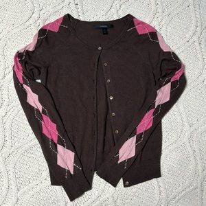 Express vintage argyle cardigan